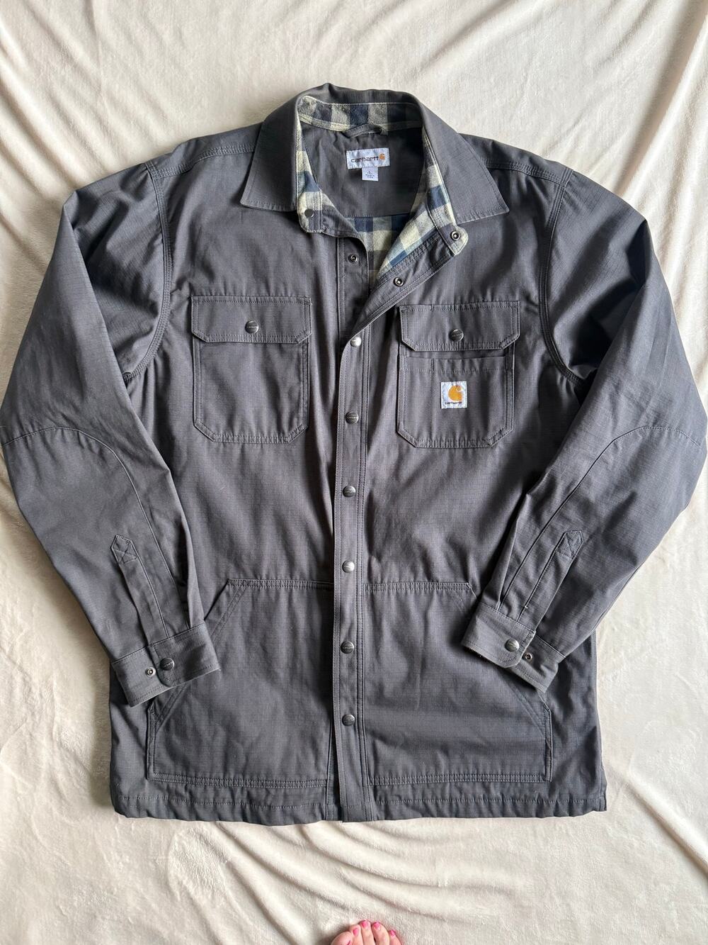 Carhartt Rugged Flex Canvas Fleece-Lined Shirt Jac Size Large Tall